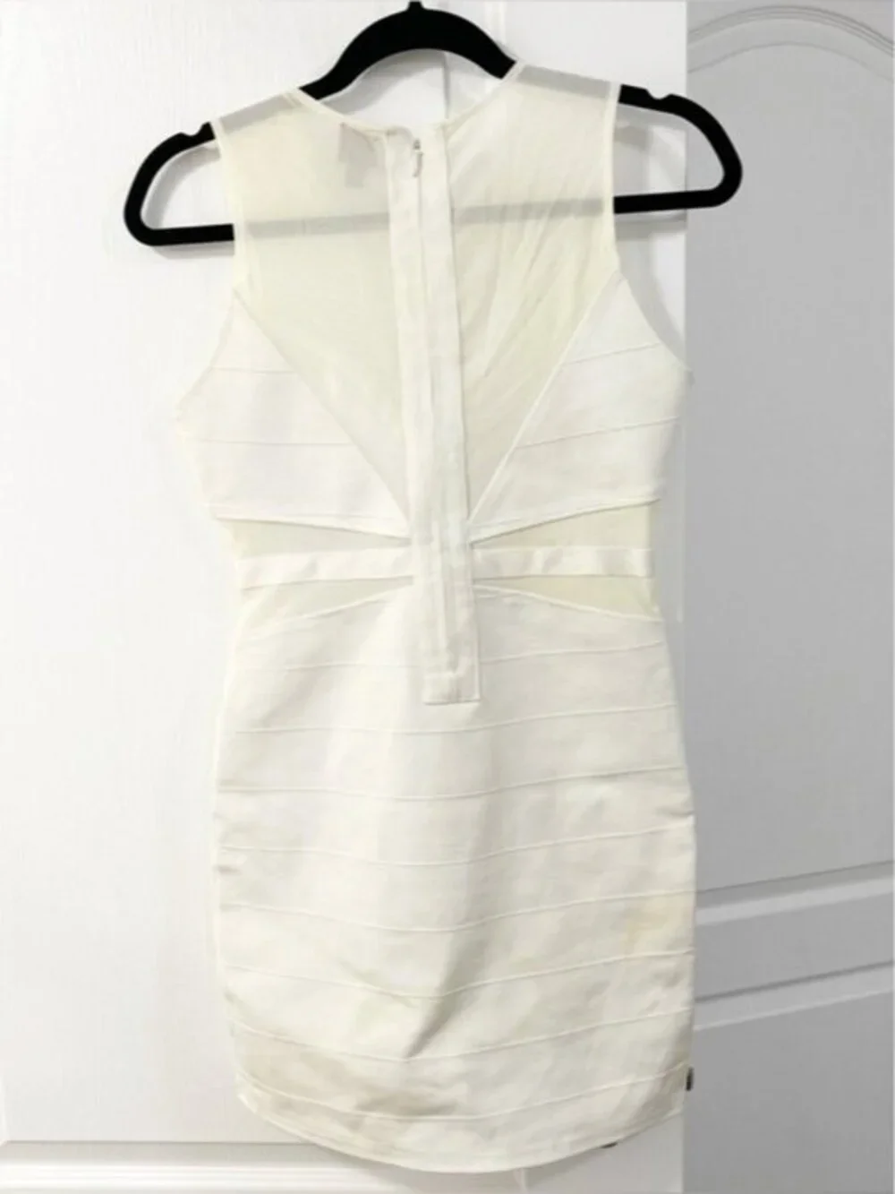 Y2k Bebe Women's Bandage Mini Dress White size M Fairy Whimsigoth Party Club - Picture 15 of 16